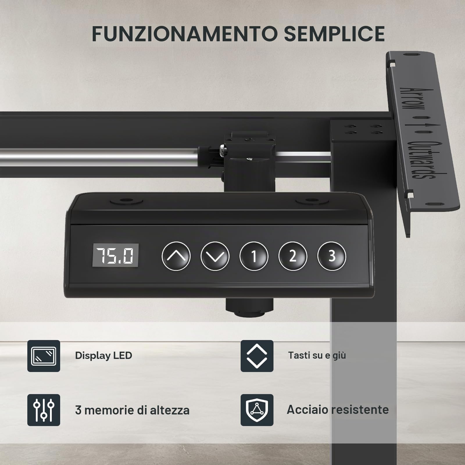 Flamaker Scrivania Regolabile in Altezza da 73 cm a 122 cm con Tasti di Memoria e Funzione di Protezione Contro le Collisioni, Nero | Telaio della Scrivania Elettrica Regolabile in Altezza con Tasti di Memoria e Funzione di Protezione Contro le Collisioni