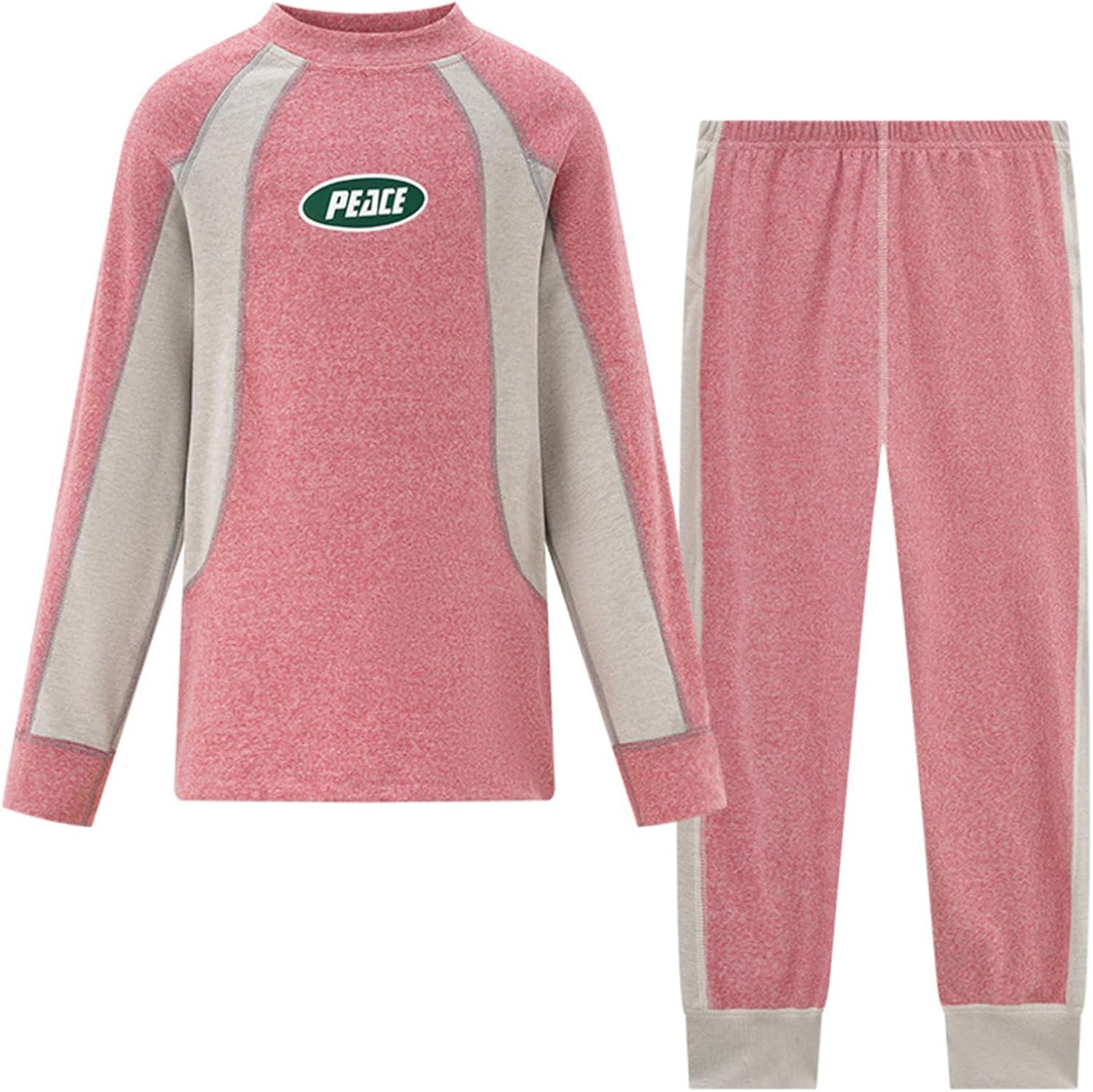 Kids Thermal Underwear Set Long Sleeve Base Layer Outfit Mock Neck Shirts with Legging Sport Gym Outfit