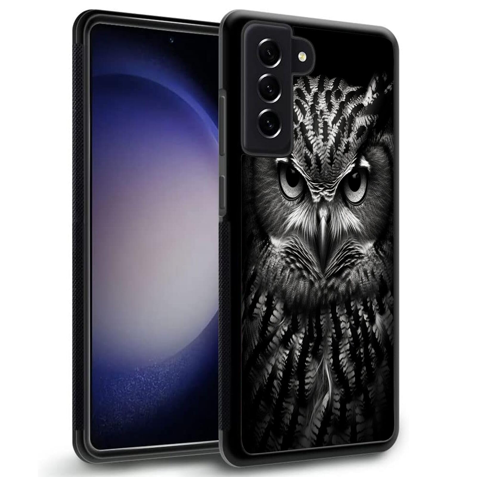 Phone Case for Samsung Galaxy S23+ with Owl-aa533 Black Slim Rubber Frame Full Body Protection Cover Case for Samsung Galaxy S23+ Drop Protection
