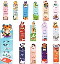 Pack of 30 Children's Bookmarks, Animals Bookmarks with Sayings, Paper Bookmarks, Gifts for Students and Book Lovers, Party Bags, Children's Birthday Party Bags