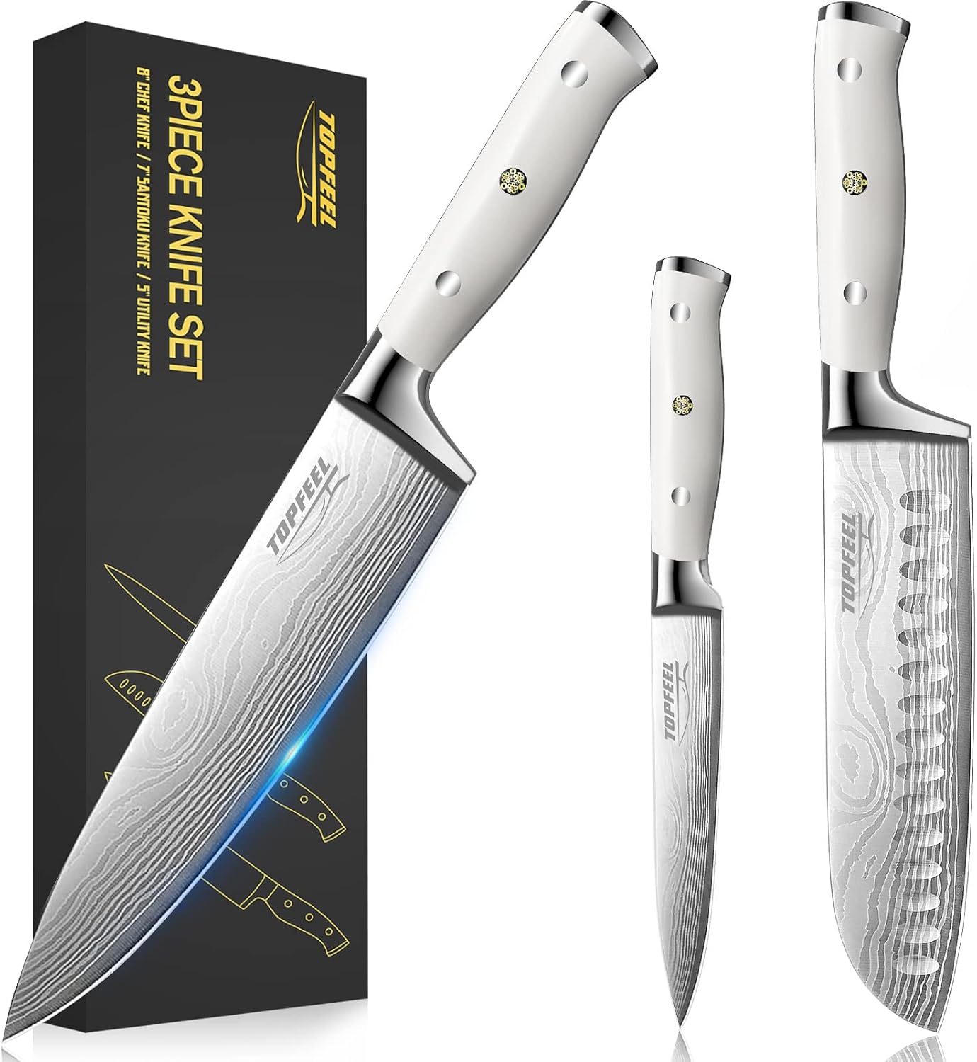 Professional Chef Knife Set German Carbon Stainless Steel Kitchen ...