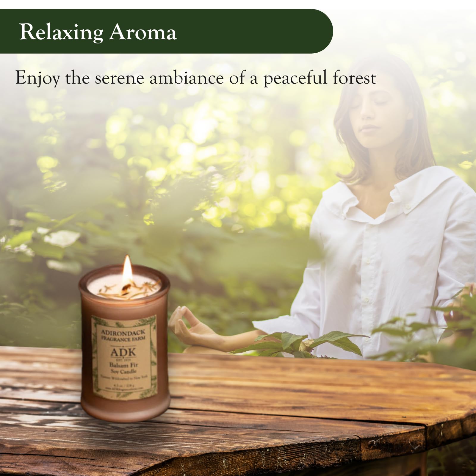 ADK Bougie parfumée baume et sapin – Bougie d'aromathérapie naturelle pour décoration d'intérieur et de cuisine, bougies relaxantes à base de plantes, parfaites pour offrir en cadeau