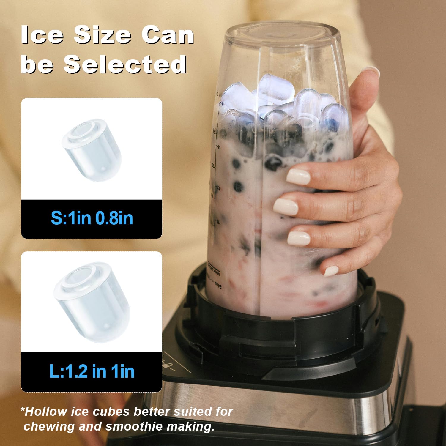 Countertop Ice Maker, Portable Ice Maker Machine 33lbs/24Hrs, 2 Sizes Bullet Ice，with Ice Scoop and Basket, 9 Bullet Ice Ready in 6 Mins on Fridge.com