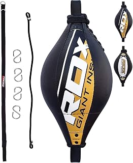 RDX Double End Speed Ball Maya Hide Leather Boxing Dodge Speed Bag Punching MMA Training Workout Floor to Ceiling Rope