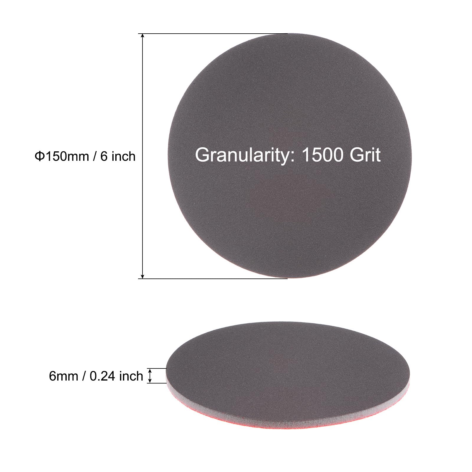 QUARKZMAN 30uds 1500 Grano Lijado Esponja 6 Pulgada Gancho y Bucle Esponja Lijado Disco Húmedo/Seco para Coche Madera Yeso Paneles Metal