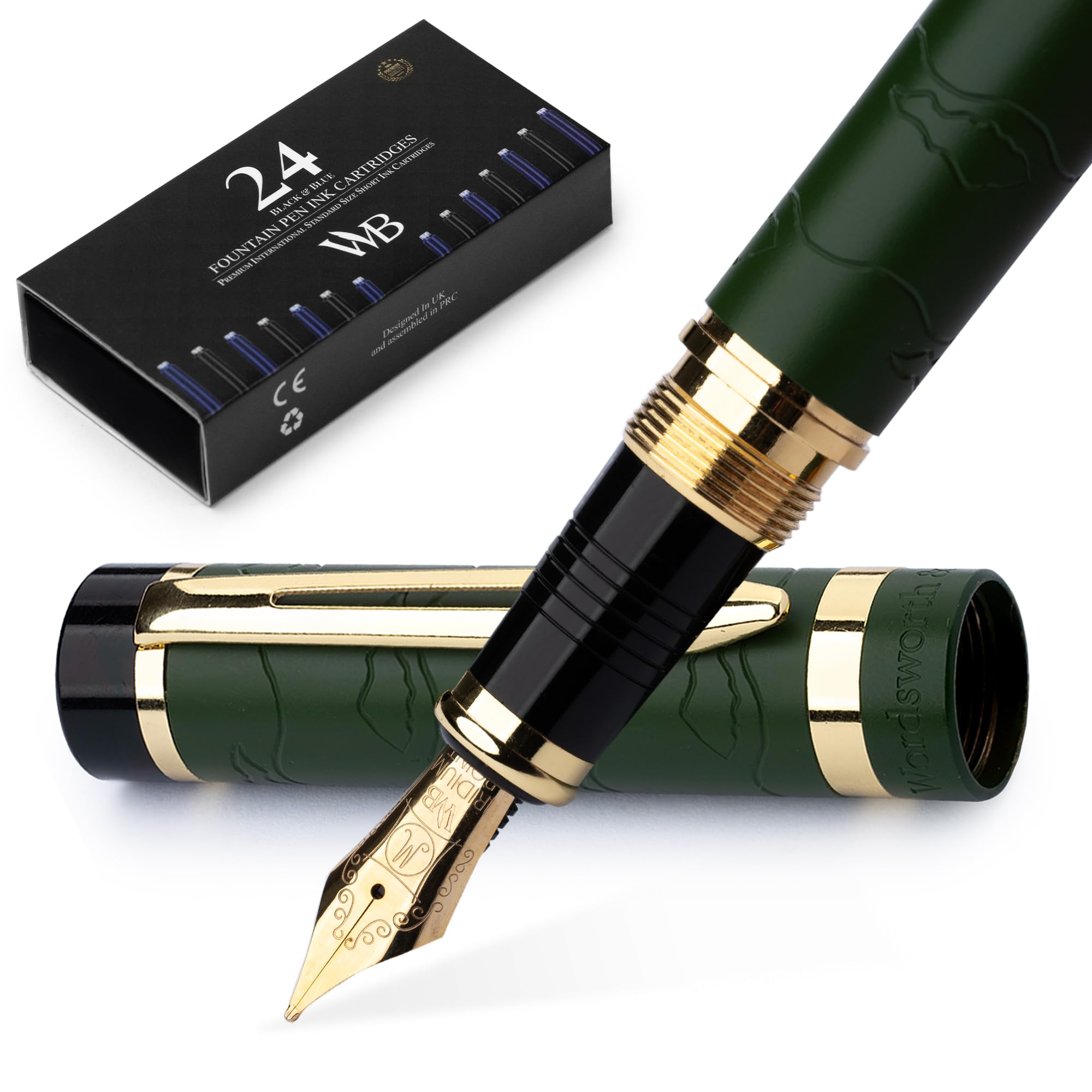 Wordsworth & Black Vulpenset, Medium Nib, Bevat 6 Inktpatronen En Een Inktnavulconverter Geschenkdoos Kalligrafie Gladde Schrijfpennen Zilvergoud 587206284 Wordsworth & Black Vulpenset, Medium Nib, Bevat 6 Inktpatronen En Een Inktnavulconverter Geschenkdoos Kalligrafie Gladde Schrijfpennen Zilvergoud 587206284