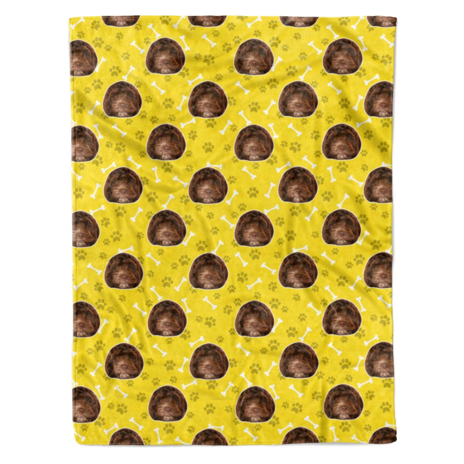 Nifty Gifty Couverture personnalisée pour chien | Créez votre propre couverture pour chien avec votre photo | Cadeaux personnalisés pour chien | Cadeaux pour chien maman | Cadeaux pour chien (Jaune)