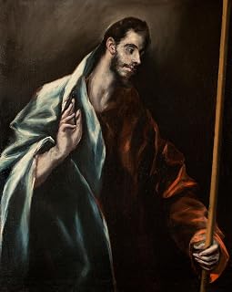 Saint St. Thomas the Apostle known as Didymus Roman Catholic Church Painting by El Greco Greek Painter 11"X14" Image Size on Matte Paper Fine Art Print Poster Shipped Rolled-up