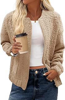 Tankaneo Womens Bomber Jackets Lightweight Zip Up Fashion Cute Jacquard Coats Fall Varsity jacket Global Recycled Standard Global Recycled Standard Global Recycled Standard