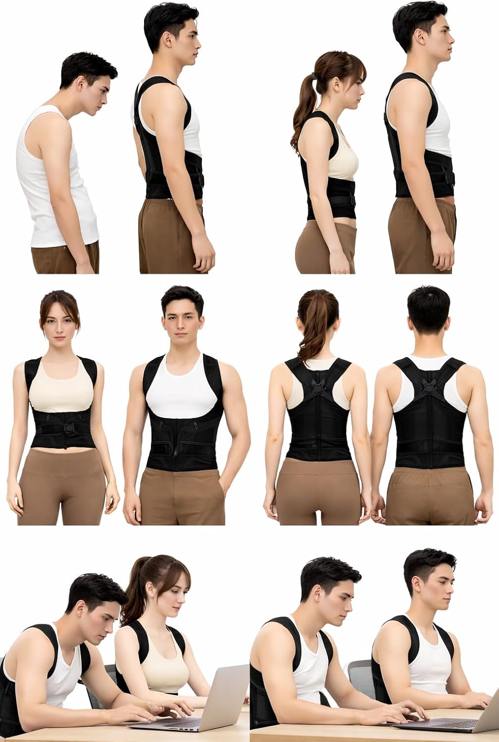 Posture Corrector for Men & Women | Adjustable Full Back Support Brace | Helps Improve Posture & Relieve Back, Neck & Shoulder Pain | Support for Upper & Lower Back | Scoliosis & Hunchback Aid