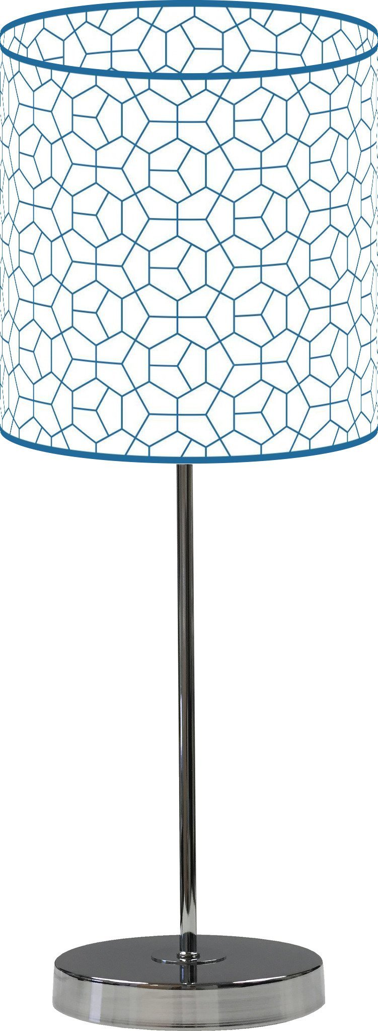 LampPix10 Inch Table Desk Lamp Shade Modeco Hex Navy. Includes Decorative Chrome 15 Inch Stand