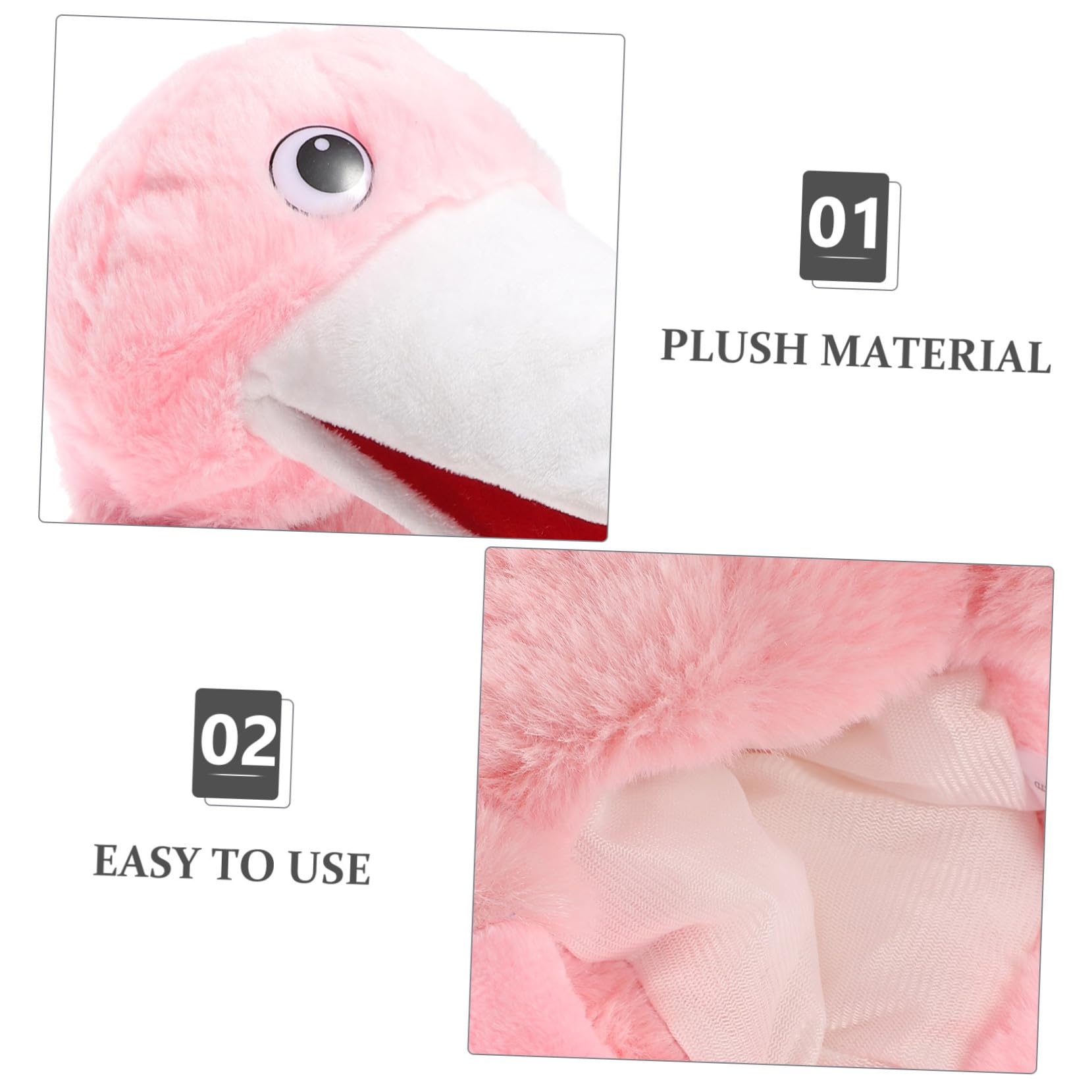 GALPADA Marionetta Mano in Peluche Flamingo Morbida e Lavabile Burattino per Racconti e Gioco Interattivo Giocattolo Educativo