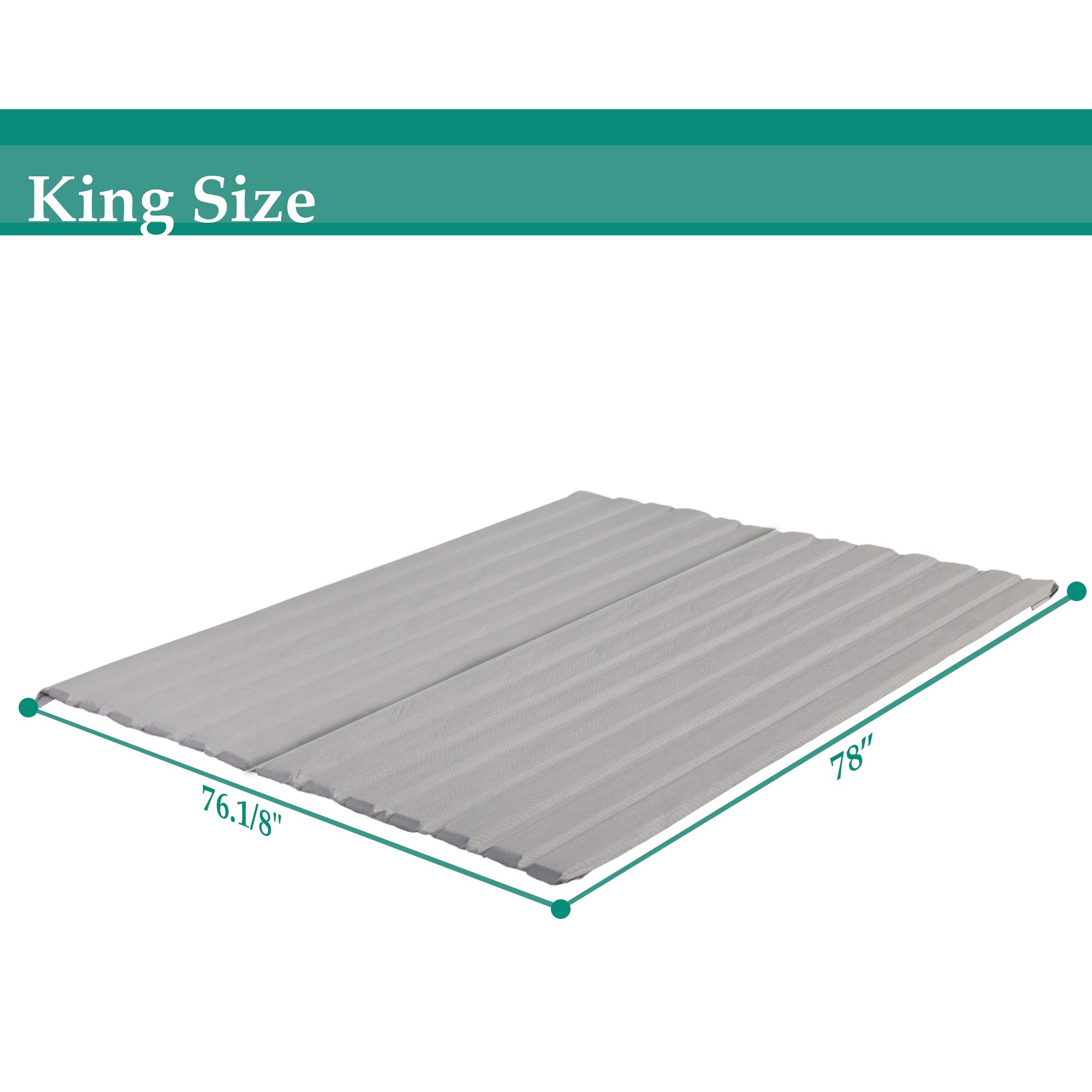 Mayton Heavy Duty Mattress Support Wooden Bunkie Board/Slats with Cover, , King, Grey