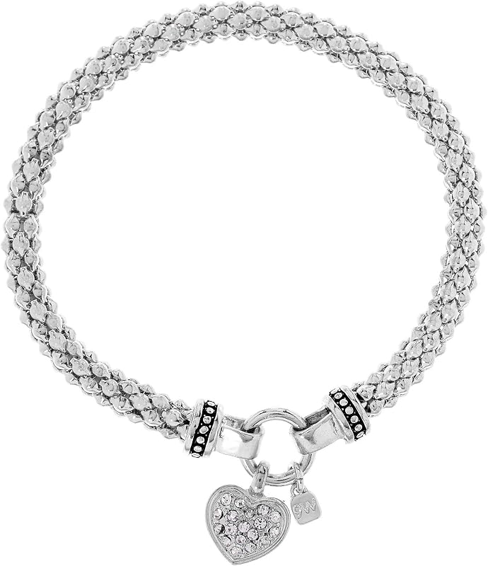 Women's Charm Stretch Bracelet Set, Fashion Jewelry Accessories for Everyday Wear, Stackable Stretch Bracelets for Casual, Work, and Evening Styling