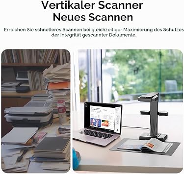 CZUR ET16 Professional Book Scanner 16MP with LED Fill Light OCR Document Scanner A3 Scanner Document Camera Visualizer for Windows and macOS with Laser Flattening Technology