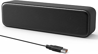 YOFANQI [6W] Computer Speakers for Desktop, PC | External Speakers for Laptop | USB Computer Sound Bar with Surround Sound, Loud Volume & Bass, Compact Size, USB-Powered, Plug-n-Play