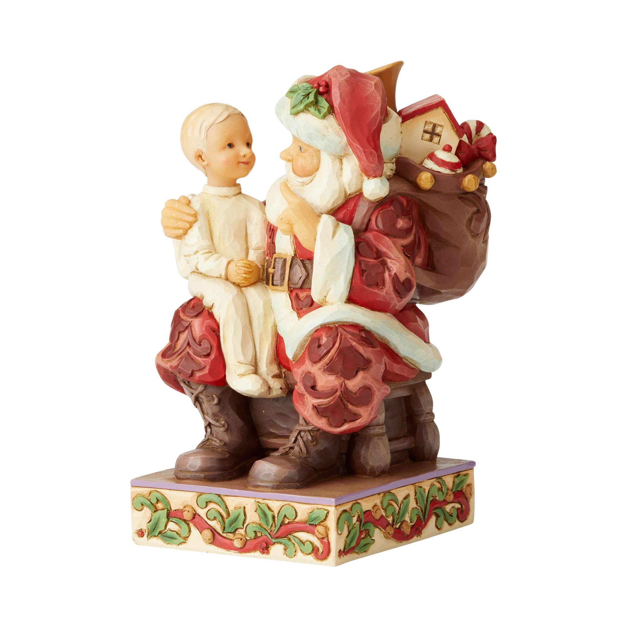 Enesco Figurine Père Noël avec enfant sur les genoux