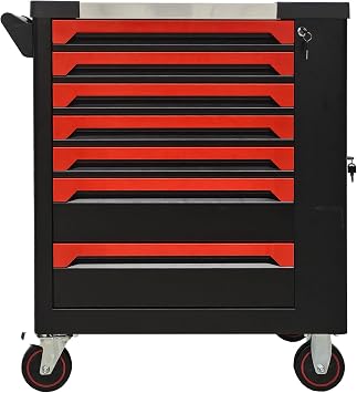 7 Drawer SPCC Rolling Tool Chest with 258-PCS Complete Tool Set, Heavy Duty Storage Cabinet, Flat Pack, Easy Assembly for Garage Workshop, Wholesale Bulk Supply