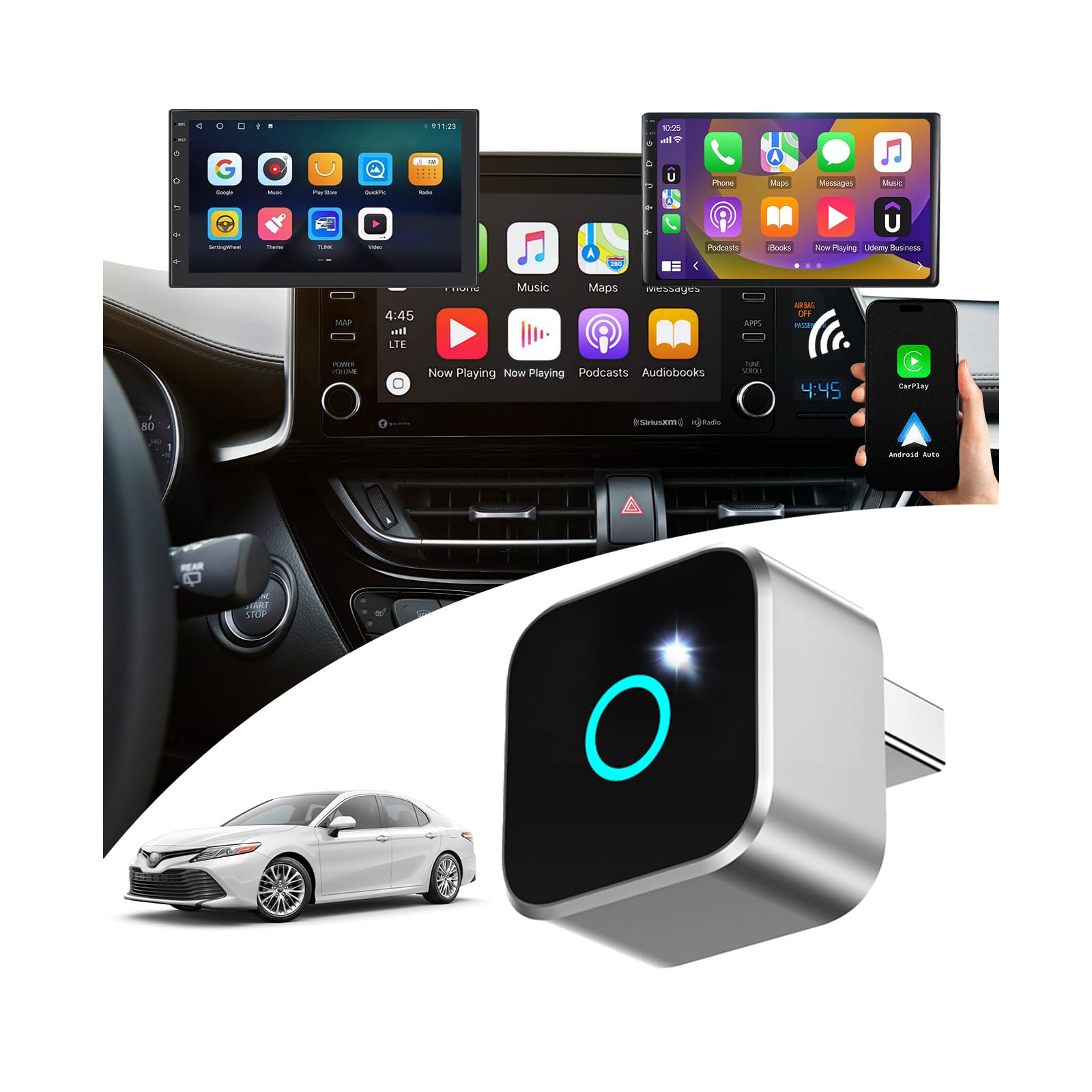 【Compatible with Wired Model:2020- Camry】 2-in-1 Wireless CarPlay & Android Auto Adapter【Designed for Entune 3.0/Audio Multimedia Infotainment System】 Wired to Wireless,Small & Discreet（0.8in 0.32oz）-image-27