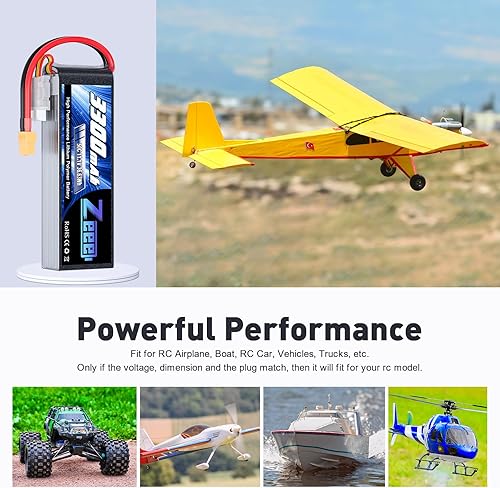 Miniatura 5 de Zeee 3S Lipo Batería 3300mAh 11.1V 50C Soft Pack Batería con conector XT60 Compatible con RC Car Truck Quadcopter Airplane Helicopter Boat Drone FPV