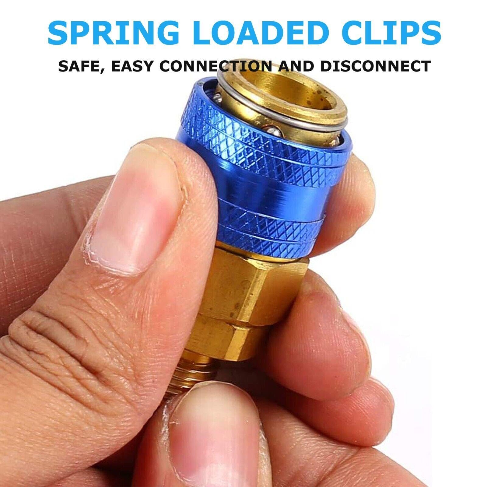 DAGIJIRD 2PCS AC R134A Quick Connect Adapter Replacement Car High & Low Side HVAC SAE Male Flare Fitting