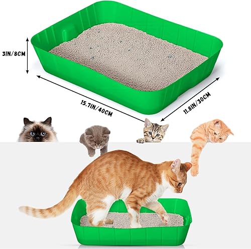 Miniatura 56 de Bokon 25 cajas de arena desechables para gatos, bandeja de arena de plástico para gatos, bandeja grande para gatitos, conejos, cobayas, hámster