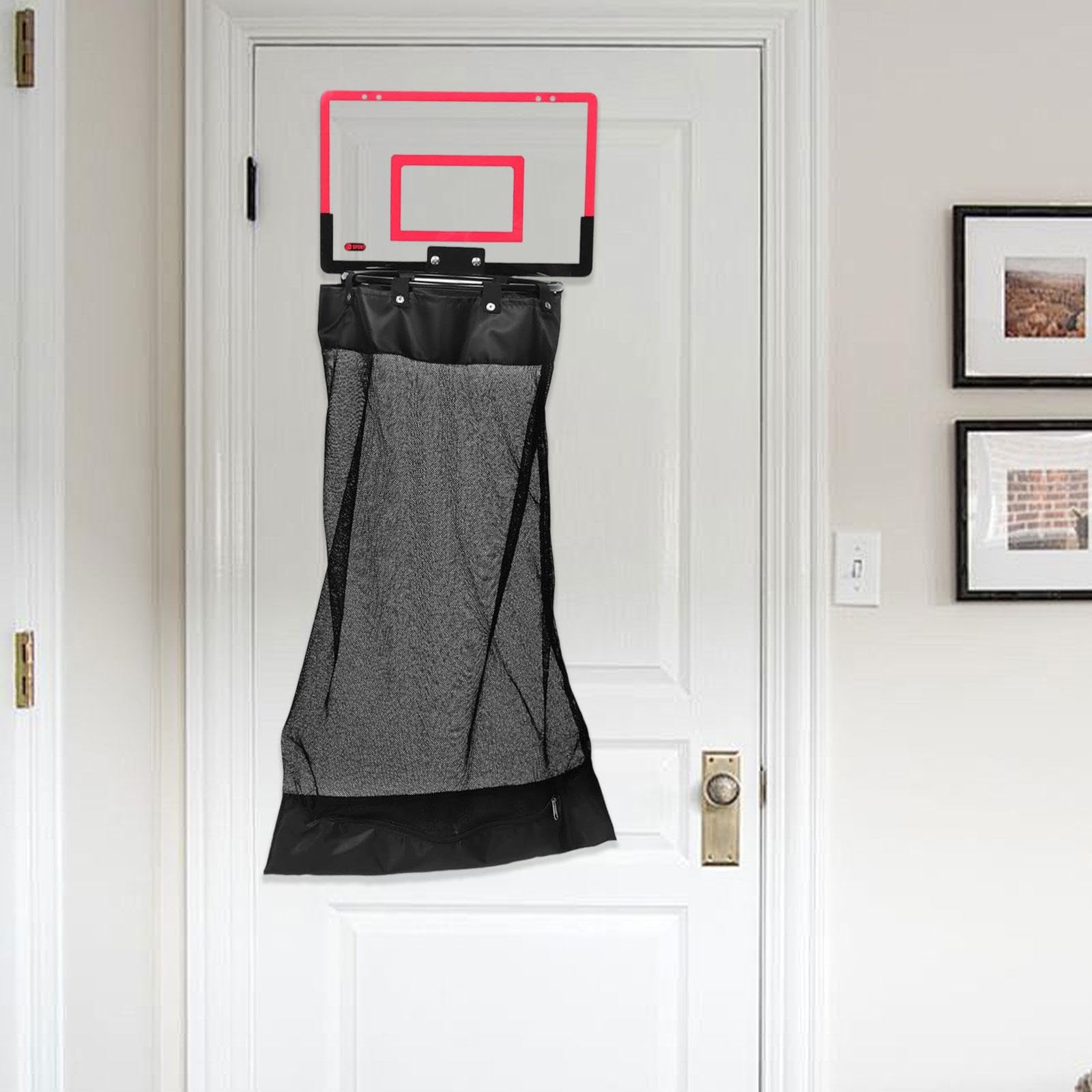 Cesto de Ropa Colgante Plegable con Cremallera para Colgar sobre La Puerta, Ideal para El Dormitorio, El Hogar Y El Estilo Rústico, Rojo, Individual
