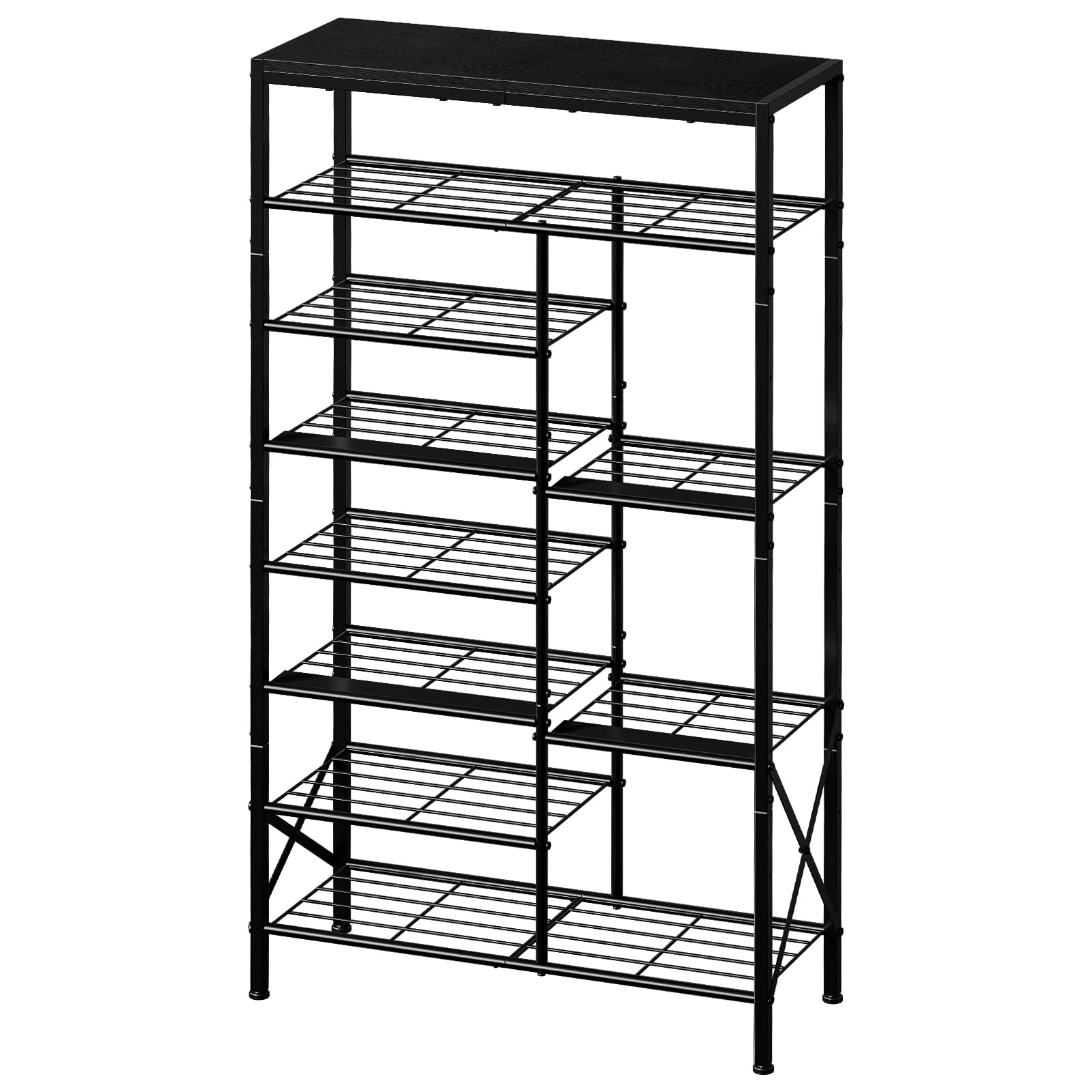 UNITSTAGE 8-Tier Shoe Rack, Shoe Storage Organizer with Boots Storage, Large Capacity Shoe Shelf Holds 20-23 Pairs of Shoes, Durable and Stable, for