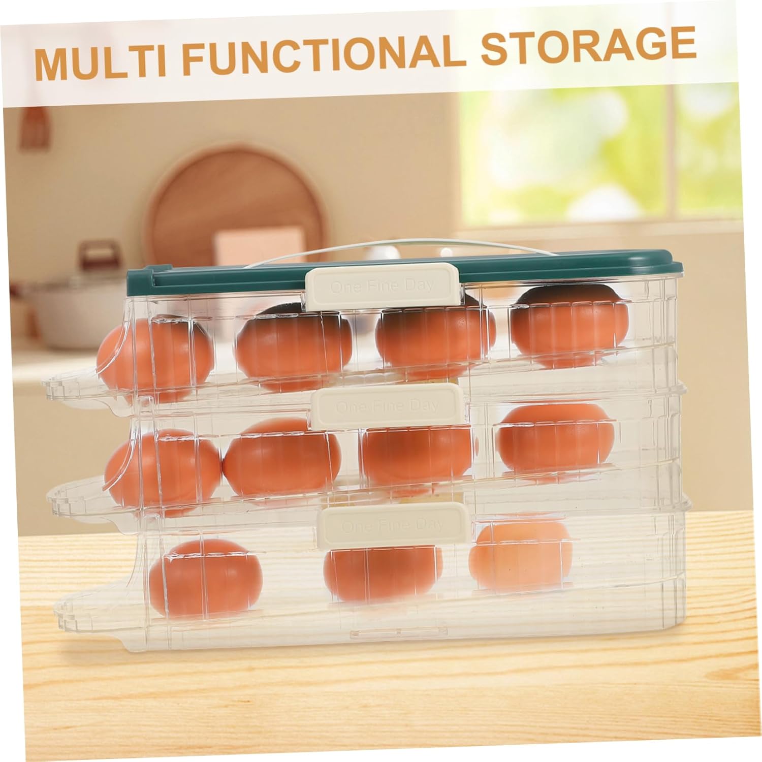 ABOOFAN Automatic Rolling Egg Rack Storage Fridge Egg Organizer Space Saving Dispenser for Refrigerator