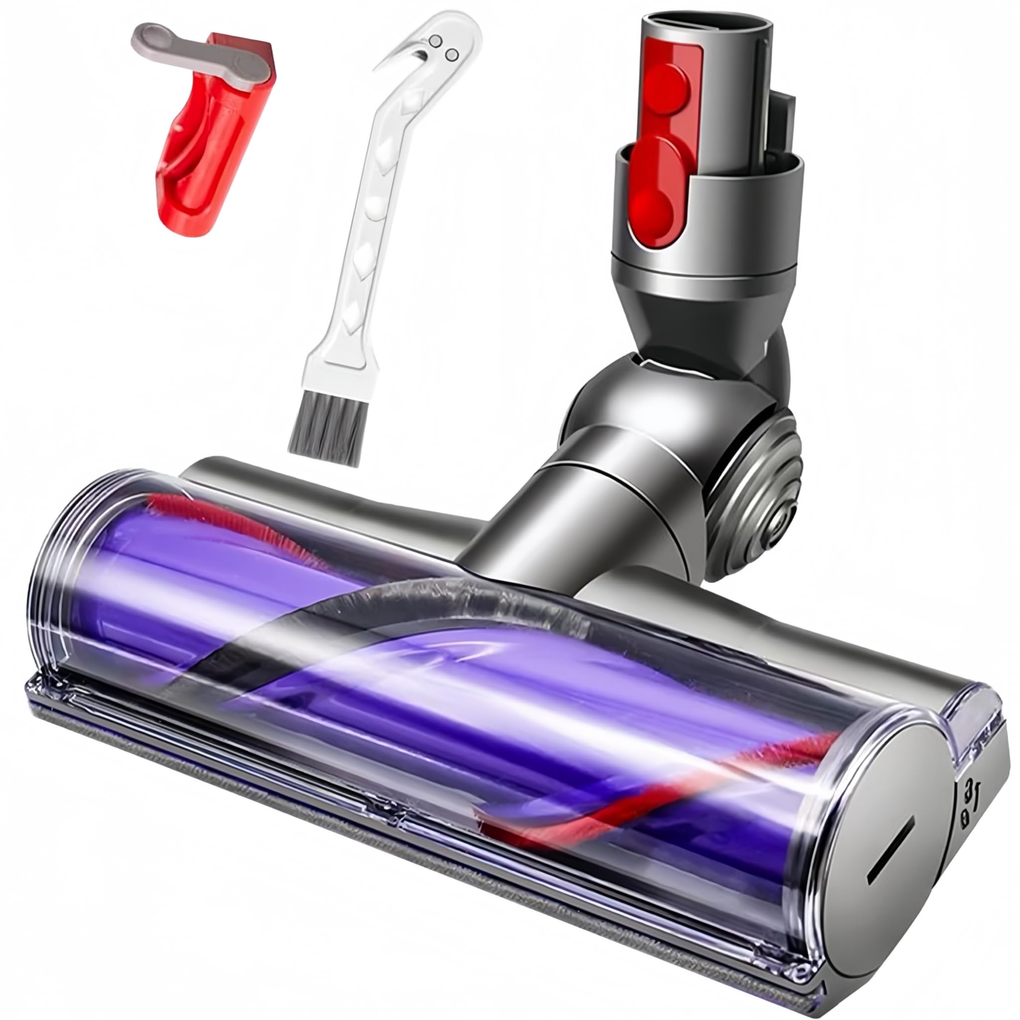 Elektrische Bodendüse kompatibel mit Dyson V7 V8 V10 V11 V15, Turbobürste Bürstenkopf mit Direktantrieb, Ersatzteil Zubehör Motorhead für Parkett Hartboden Teppich Tierhaare, Drehbar