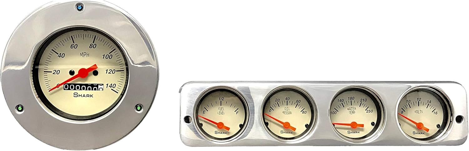 Dolphin Gauges Designed to Fit Ford Cars 1942 1943 1944 1945 1946 1947 1948 5 Gauge Rear Mount Dash Cluster Panel Set Mechanical