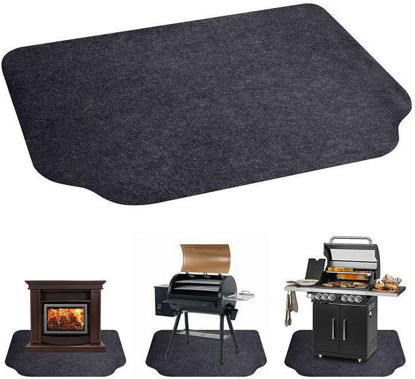 Tirifer Under Grill Mat, BBQ Grill Splatter Mat, Double