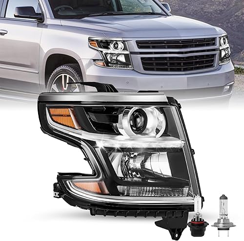 Miniatura 8 de JSBOYAT Conjunto de faros delanteros LED DRL proyector con bombillas para Chevy TahoeSuburban 2015-2020 (no apto para el modelo HID de fábrica) lado