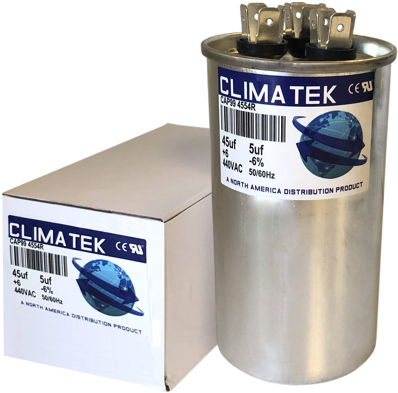 ClimaTek Capacitor Direct Replacement for Carrier HC98JA046-45 + 5 uf MFD 370 Volt VAC Round