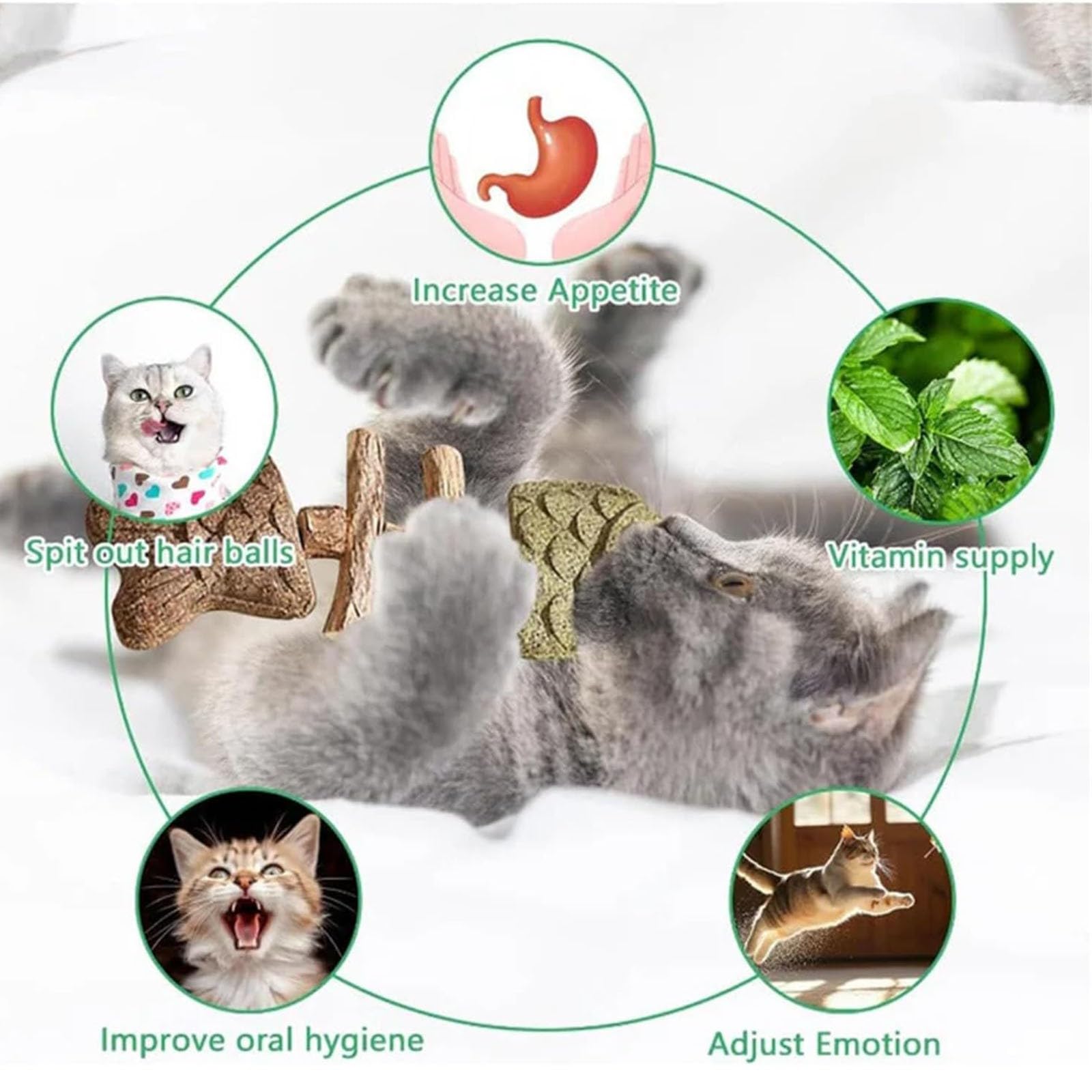 Juguete de dentición para gatos, juguete masticable para gatitos, mordedor de hueso de pescado con hierba gatera, mordedor dental para alivio del aburrimiento en interiores y exteriores, juguete