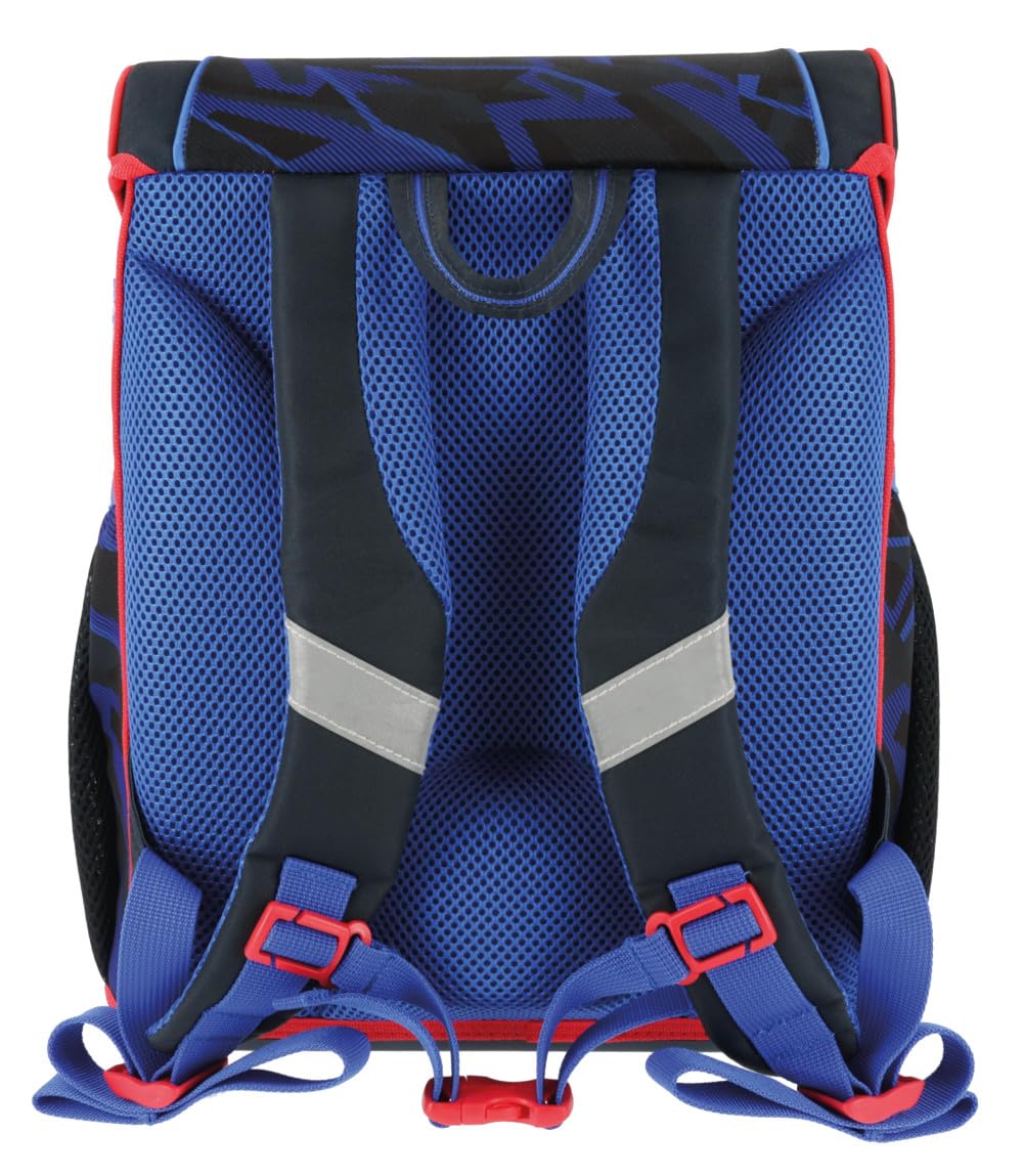 Herlitz Loop High Speed Schulranzen, Rucksack für Kinder, Schulrucksack 17L, Kinderrucksack, Leicht Schultasche für Jungen, Reflexmaterial, Schnallenverschluss, Ergonomische Form, Schwarz