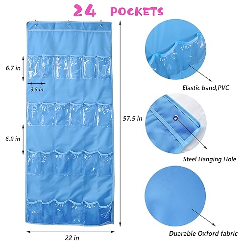 Miniatura 4 de DUOLAM Organizador de almacenamiento de juguetes para colgar sobre la puerta (24 bolsillos), compatible con muñecas sorpresa LOL OMG (juguetes no