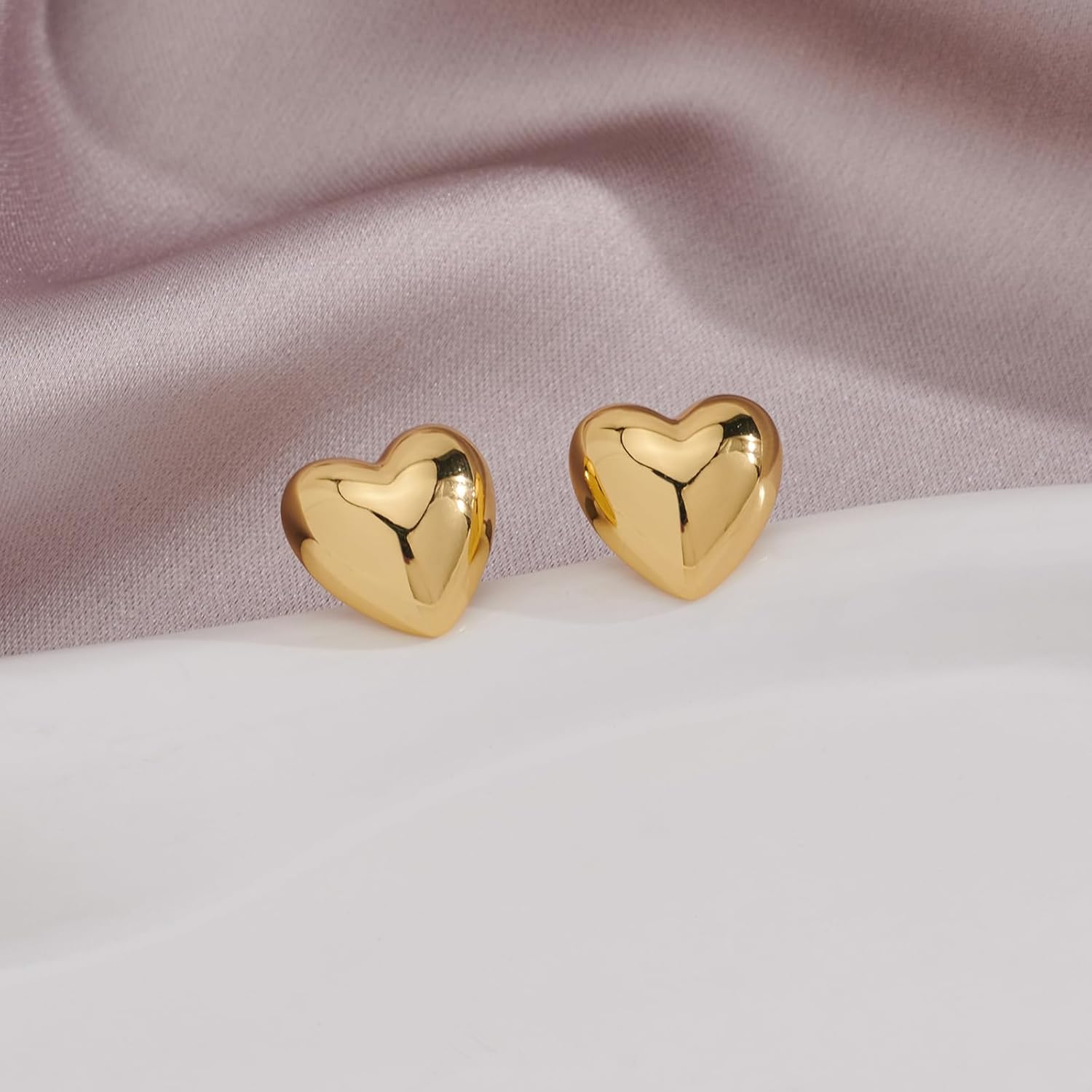 MUYAN Heart Stud Earrings for Women Love Heart Dainty Earrings Fashion Jewelry - Image 4