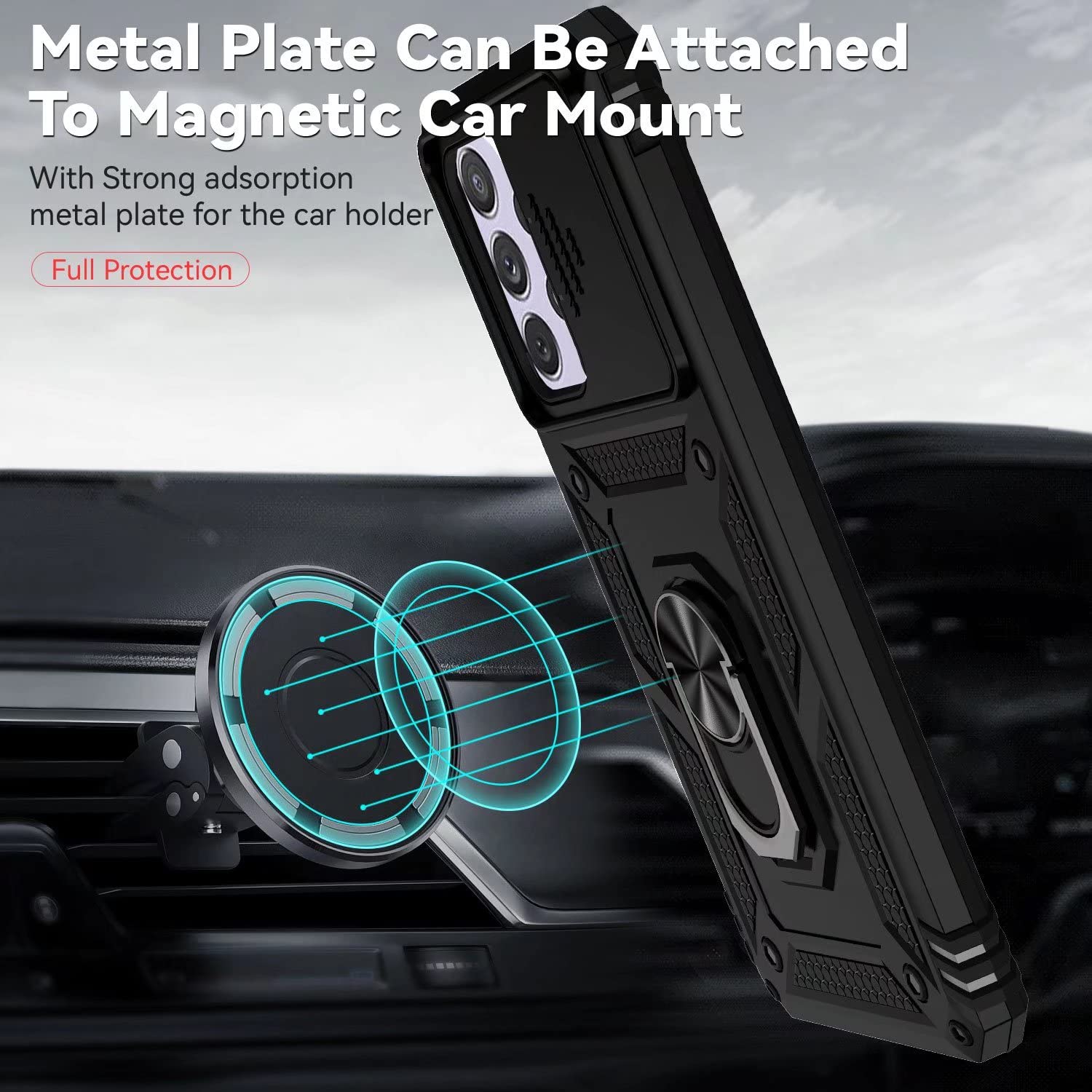 NEINEI Cover Per Xiaomi Poco F4 5G – Custodia Outdoor Antiurto Con Anello Magnetico E Supporto, Paraurti In TPU, Trasparente
