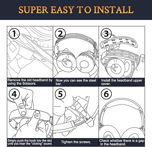 Miniatura 7 de SOULWIT Kit de almohadillas de repuesto para diadema Bose QuietComfort 45 QC45 fácil instalación negro