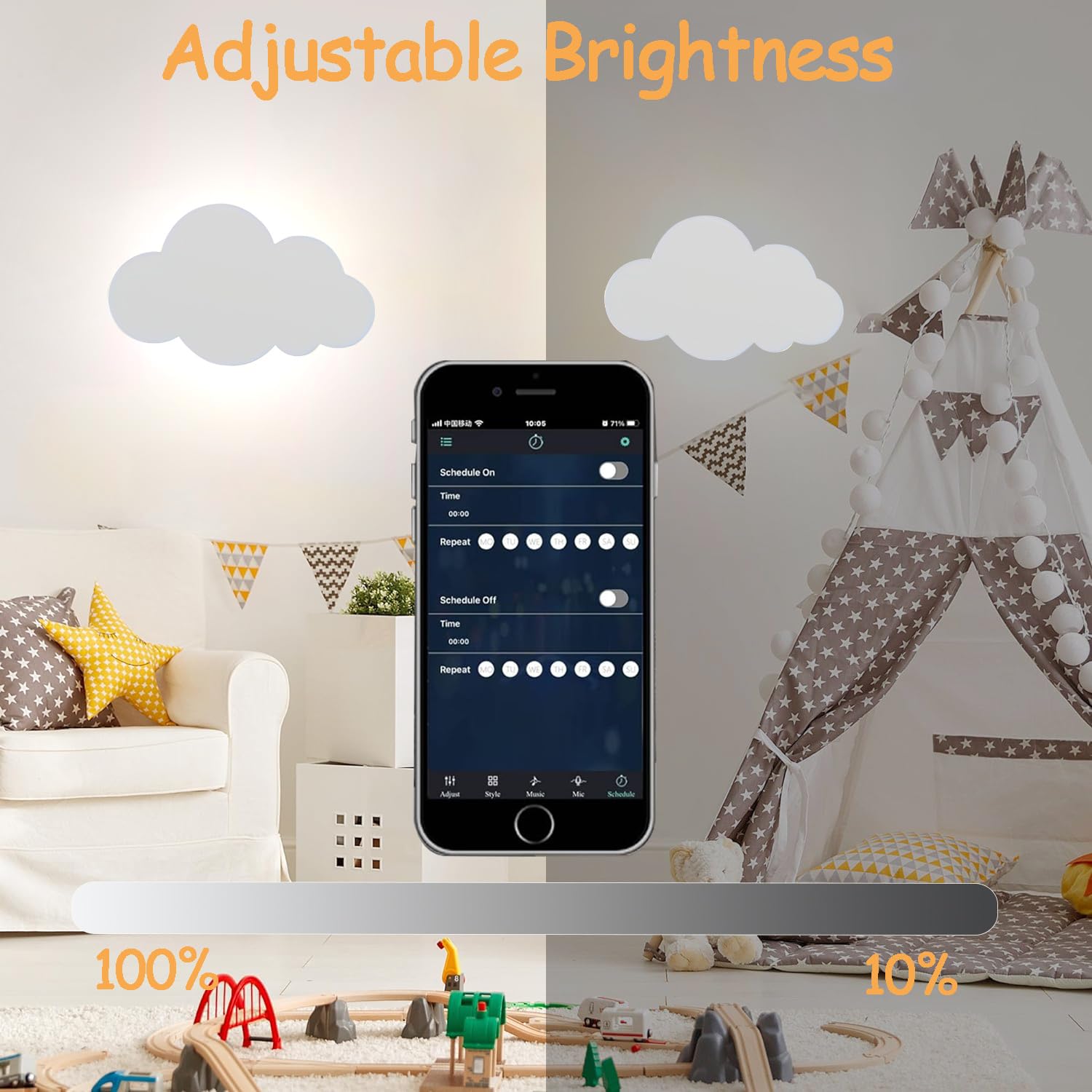 LED Lámpara de Pared RGB Regulable Apliques de Pared con Mando a Distancia y APP Moderna Habitación Infantil Lámpara de Noche con Enchuf para Salón Dormitorio Pasillo Hotel Cambia de Color Iluminación