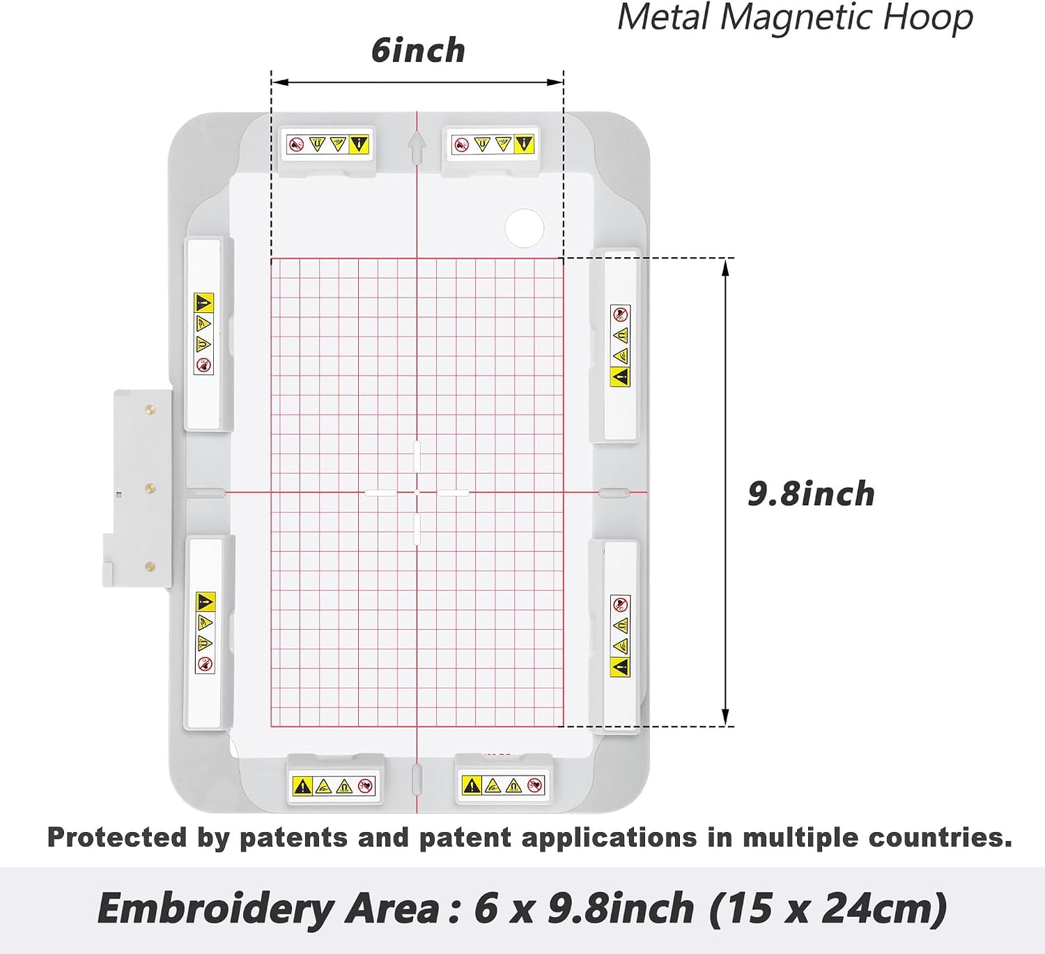 Maggiehoop Magnetic Embroidery Hoop for Husqvarna Viking Designer Epic 2/Epic/Brilliance 80 Diamond Ruby Sapphire 85/Topaz 50 Pfaff Creative Icon 2/Icon/Sensation Pro II/Pro/4.5/3.0 (9.8"x6" -VK438MK)