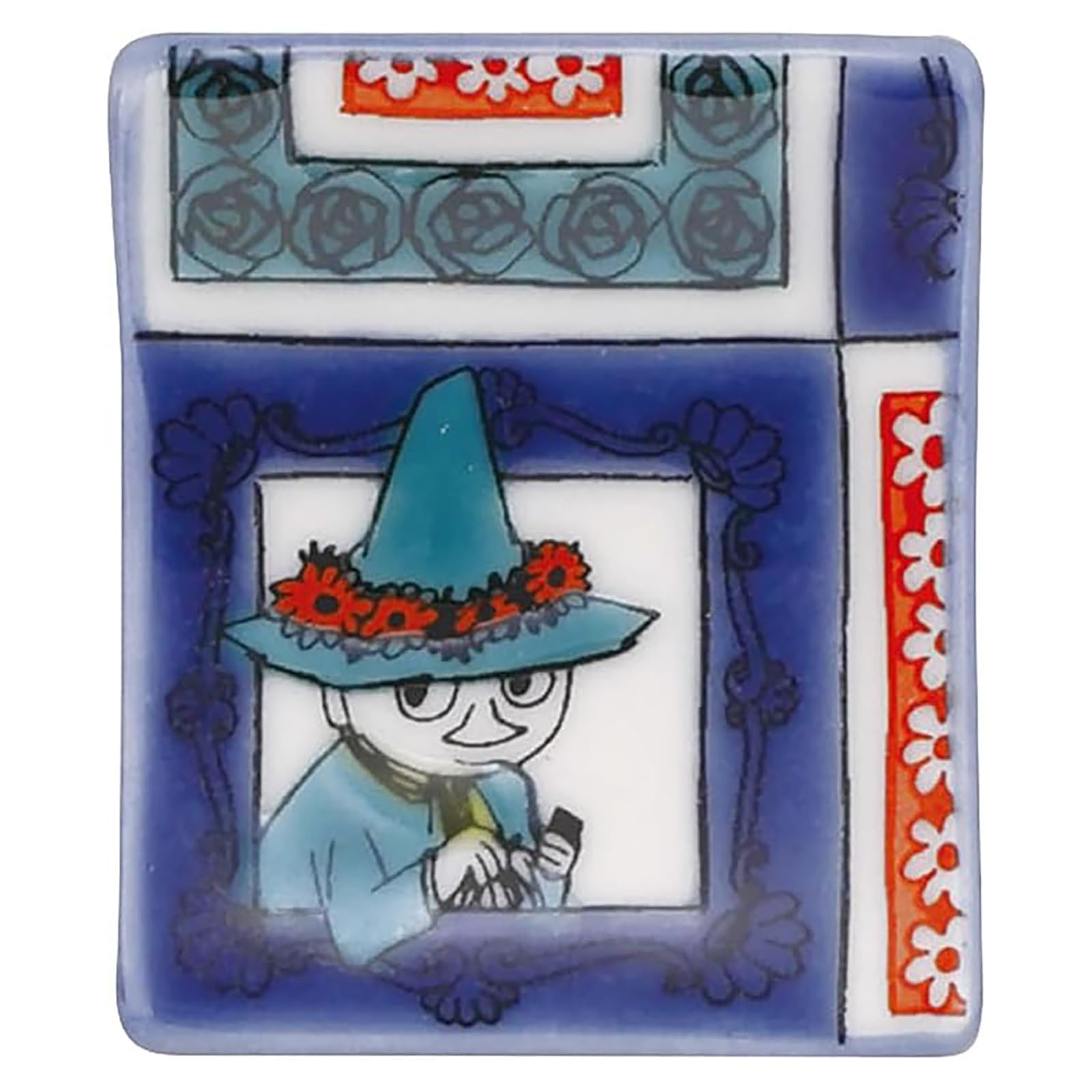 Moomin Mama Rose Kutani Ware Chopstick Rest Navy Cobblestone Japan