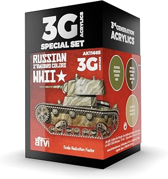 AK Interactive 3G Russian Standard WWII Combo - Plastic Modelling Paints & Accessories, Item # AK-11665