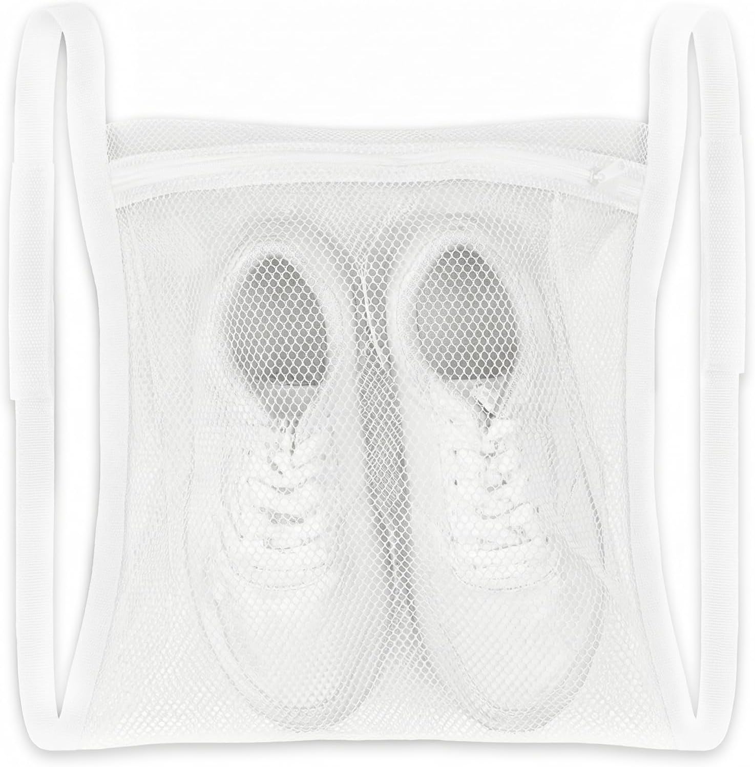 Shoe Dryer Bag Sneaker Wash & Dry Net Bag for Dryer Laundry, Sneaker Laundry HoneyComber Mesh Bags with Zipper and Strap for Shoes Washing Mesh Net for Most Dryers Door 15.7" Large