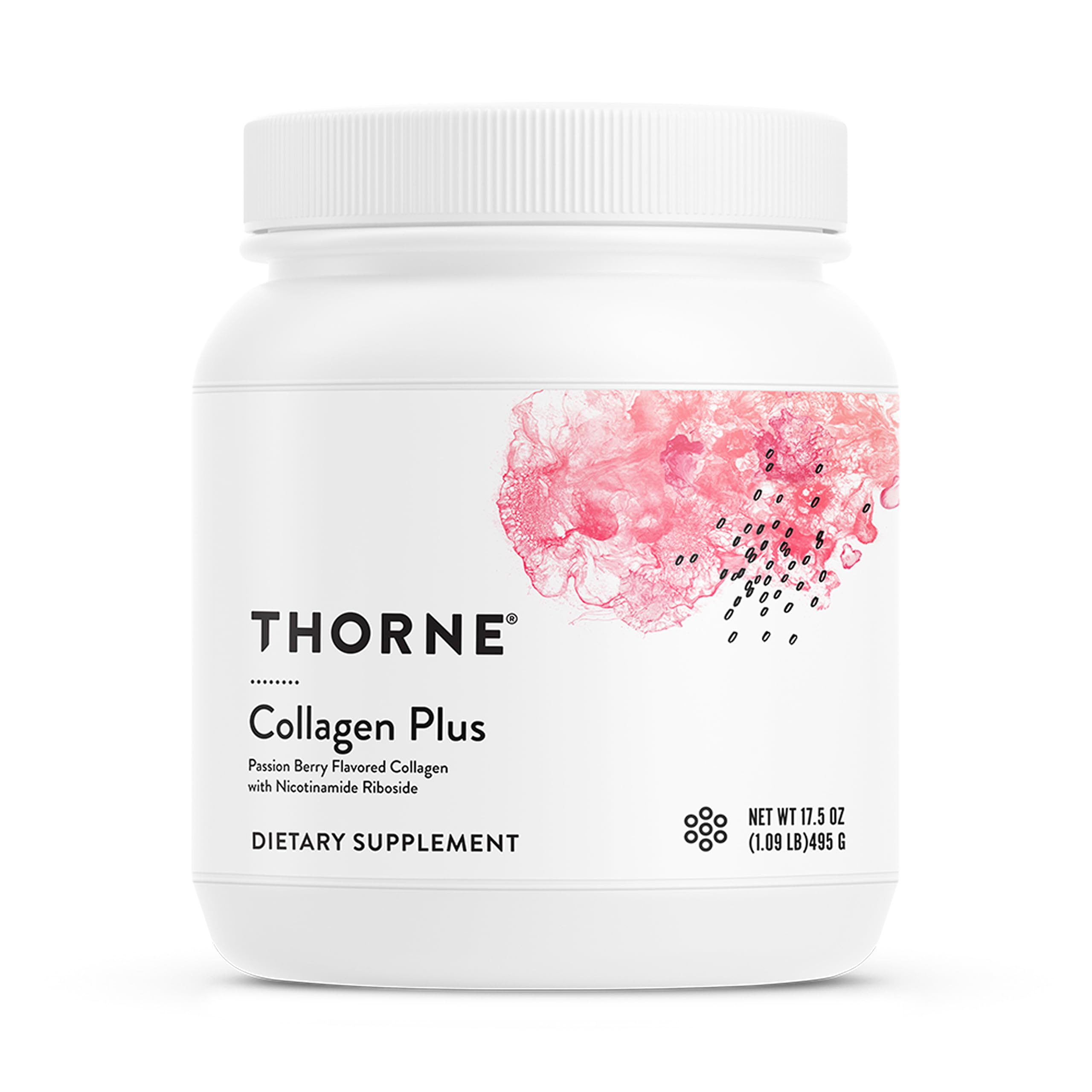 THORNE Collagen Plus - Collagen Peptides Powder with Nicotinamide Riboside and Clinically Studied Ingredients for Skin Texture and Moisture - Healthy Skin, Hair, and Nails - 495 grams - 30 Servings