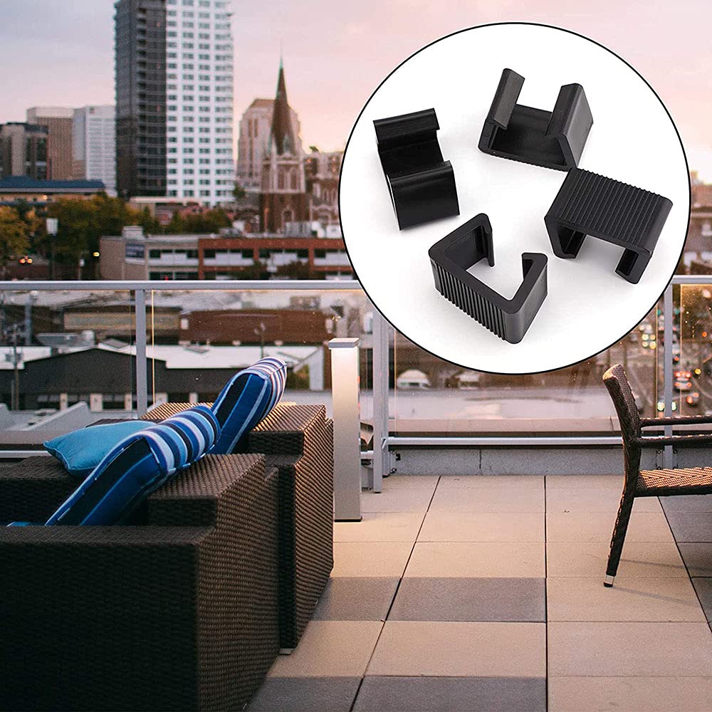 8 Pièces Meubles Canapé Clips, Clips De Meubles De Patio, Clips De Meubles en Rotin, Clips De Canapé en Rotin en Plastique Solide, pour Chaises en Rotin, Canapé De Jardin, Meubles De Salon (Noir)