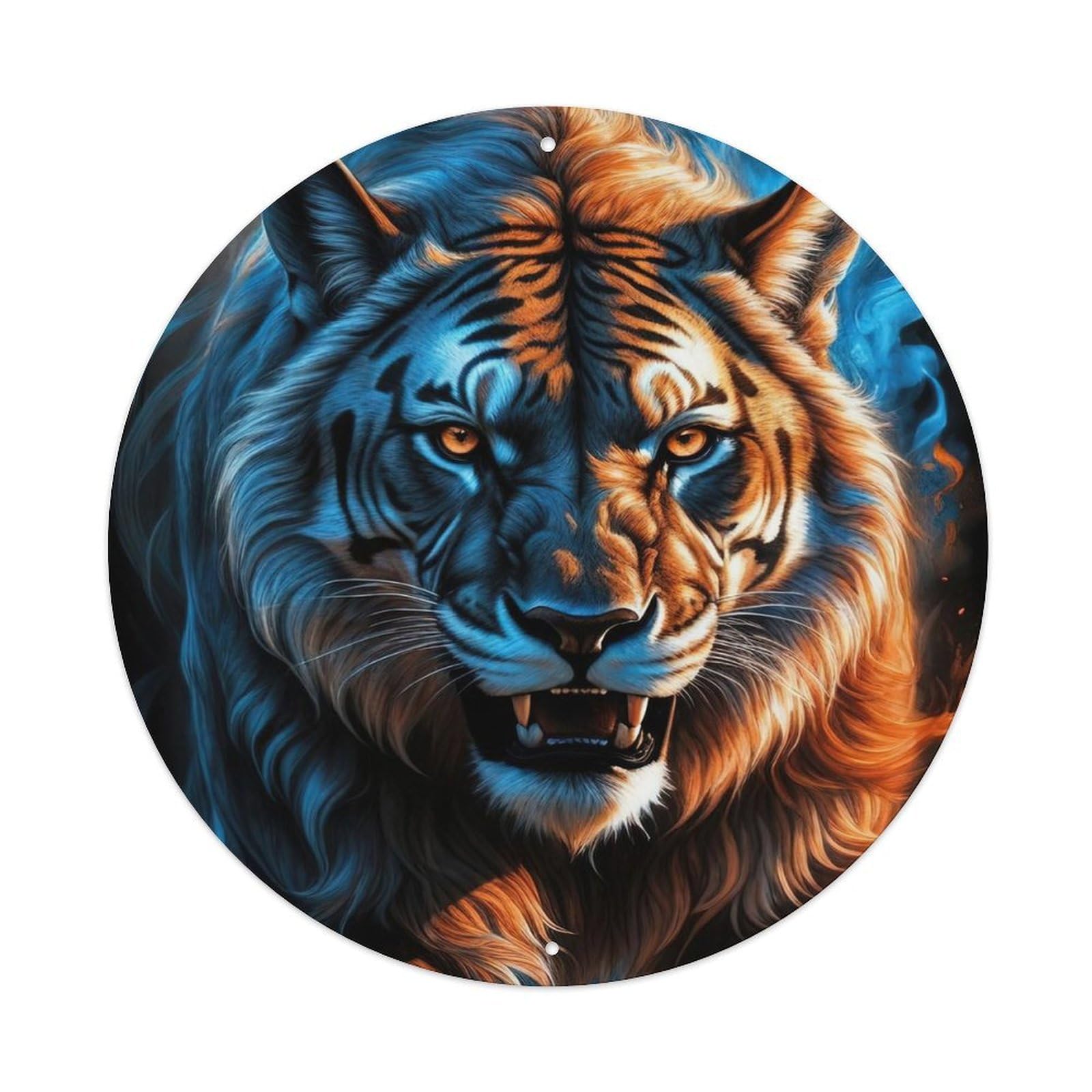 Animal Artwork The Tiger That Walks Slowly Metal Tin Sign