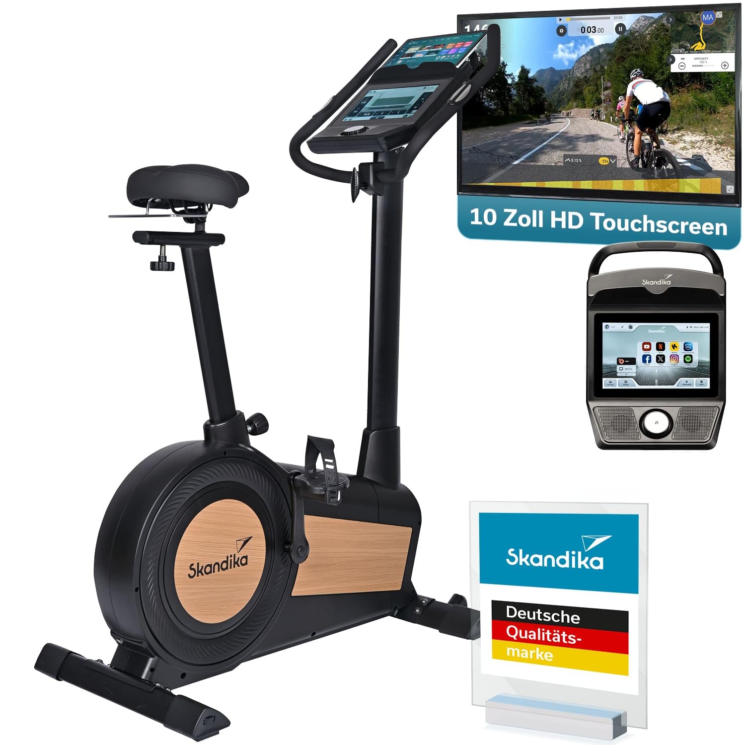 Skandika Ergometer Cykling P15 Heimtrainer Fahrrad mit Touchscreen