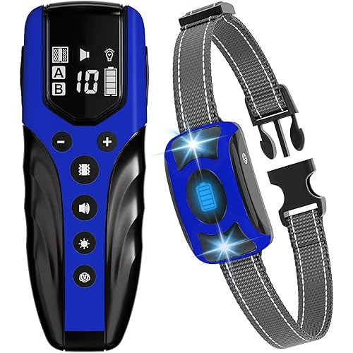 Vibrating Dog Collar No Shock Dog Training Collar with Remote 2000ft Range, Strong Sound and Vibration Only, Waterproof & Rechargeable Vibration Collar for Small Medium Large Dogs(11-120 lbs)-No Pain